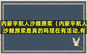 内蒙宇航人沙棘原浆（内蒙宇航人沙棘原浆是真的吗现在有活动,有优惠吗）