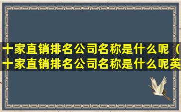 十家直销排名公司名称是什么呢（十家直销排名公司名称是什么呢英文）