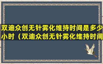 双迪众创无针雾化维持时间是多少小时（双迪众创无针雾化维持时间是多少小时的）