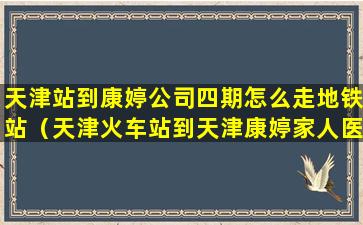 天津站到康婷公司四期怎么走地铁站（天津火车站到天津康婷家人医院怎么坐车）