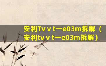 安利Tvⅴt一e03m拆解（安利tvⅴt一e03m拆解）