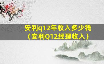 安利q12年收入多少钱（安利Q12经理收入）