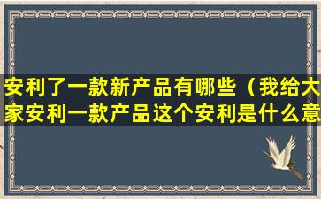 安利了一款新产品有哪些（我给大家安利一款产品这个安利是什么意思）