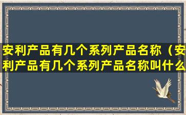 安利产品有几个系列产品名称（安利产品有几个系列产品名称叫什么）