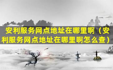 安利服务网点地址在哪里啊（安利服务网点地址在哪里啊怎么查）