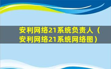 安利网络21系统负责人（安利网络21系统网络图）