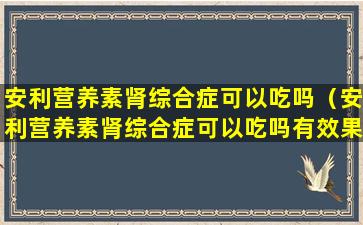 安利营养素肾综合症可以吃吗（安利营养素肾综合症可以吃吗有效果吗）