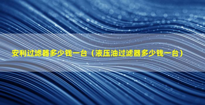 安利过滤器多少钱一台（液压油过滤器多少钱一台）