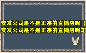 安发公司是不是正宗的直销店呢（安发公司是不是正宗的直销店呢知乎）