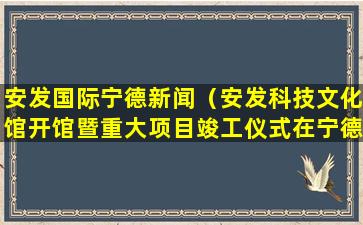 安发国际宁德新闻（安发科技文化馆开馆暨重大项目竣工仪式在宁德举行）