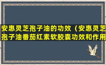 安惠灵芝孢子油的功效（安惠灵芝孢子油番茄红素软胶囊功效和作用）