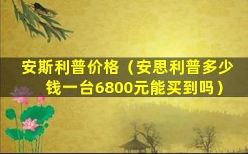 安斯利普价格（安思利普多少钱一台6800元能买到吗）