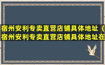 宿州安利专卖直营店铺具体地址（宿州安利专卖直营店铺具体地址在哪里）