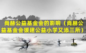 尚赫公益基金会的影响（尚赫公益基金会援建公益小学又添三所）