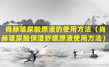 尚赫玻尿酸原液的使用方法（尚赫玻尿酸保湿舒缓原液使用方法）