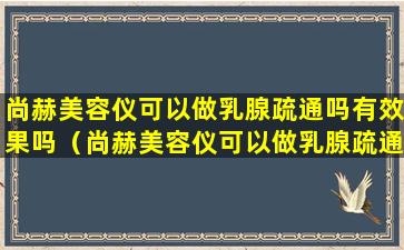 尚赫美容仪可以做乳腺疏通吗有效果吗（尚赫美容仪可以做乳腺疏通吗有效果吗多少钱）