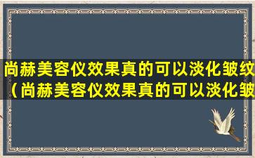 尚赫美容仪效果真的可以淡化皱纹（尚赫美容仪效果真的可以淡化皱纹吗视频）