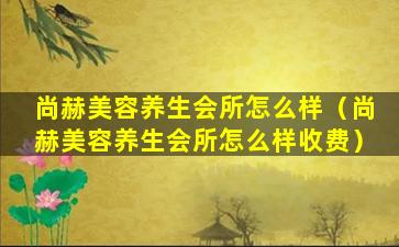 尚赫美容养生会所怎么样（尚赫美容养生会所怎么样收费）