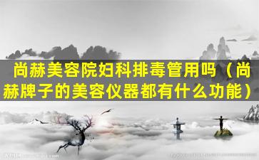 尚赫美容院妇科排毒管用吗（尚赫牌子的美容仪器都有什么功能）