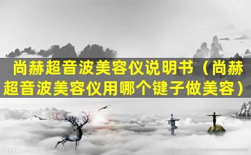 尚赫超音波美容仪说明书（尚赫超音波美容仪用哪个键子做美容）