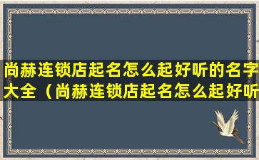 尚赫连锁店起名怎么起好听的名字大全（尚赫连锁店起名怎么起好听的名字大全四个字）