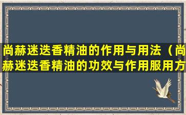 尚赫迷迭香精油的作用与用法（尚赫迷迭香精油的功效与作用服用方法）