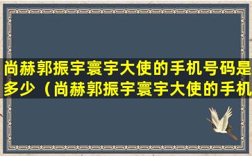 尚赫郭振宇寰宇大使的手机号码是多少（尚赫郭振宇寰宇大使的手机号码是多少）