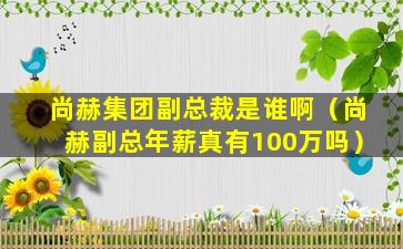 尚赫集团副总裁是谁啊（尚赫副总年薪真有100万吗）