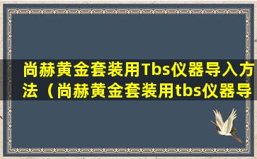 尚赫黄金套装用Tbs仪器导入方法（尚赫黄金套装用tbs仪器导入方法）