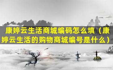 康婷云生活商城编码怎么填（康婷云生活的购物商城编号是什么）