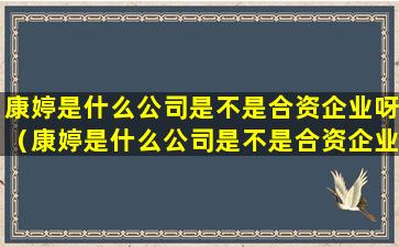 康婷是什么公司是不是合资企业呀（康婷是什么公司是不是合资企业呀英文）