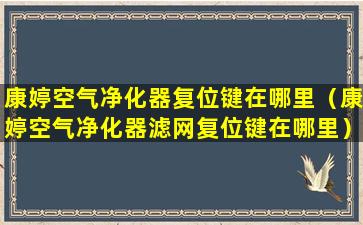 康婷空气净化器复位键在哪里（康婷空气净化器滤网复位键在哪里）