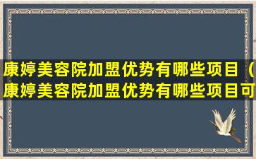 康婷美容院加盟优势有哪些项目（康婷美容院加盟优势有哪些项目可以做）