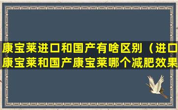 康宝莱进口和国产有啥区别（进口康宝莱和国产康宝莱哪个减肥效果更好）