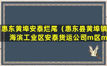 惠东黄埠安泰烂尾（惠东县黄埠镇海滨工业区安泰货运公司m区m-a栋33-36号）