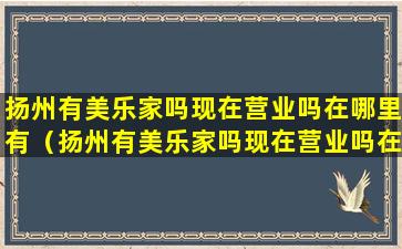 扬州有美乐家吗现在营业吗在哪里有（扬州有美乐家吗现在营业吗在哪里有卖）