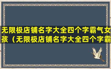 无限极店铺名字大全四个字霸气女孩（无限极店铺名字大全四个字霸气女孩可爱）