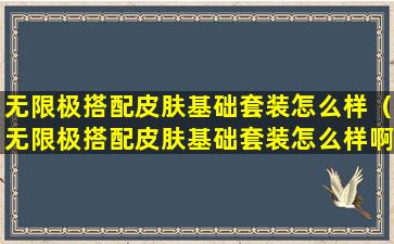 无限极搭配皮肤基础套装怎么样（无限极搭配皮肤基础套装怎么样啊）