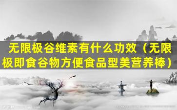 无限极谷维素有什么功效（无限极即食谷物方便食品型美营养棒）