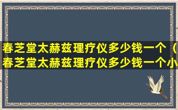 春芝堂太赫兹理疗仪多少钱一个（春芝堂太赫兹理疗仪多少钱一个小时）