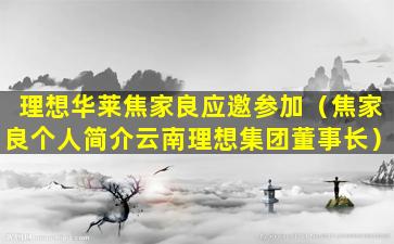 理想华莱焦家良应邀参加（焦家良个人简介云南理想集团董事长）