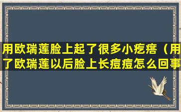 用欧瑞莲脸上起了很多小疙瘩（用了欧瑞莲以后脸上长痘痘怎么回事）