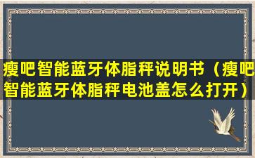 瘦吧智能蓝牙体脂秤说明书（瘦吧智能蓝牙体脂秤电池盖怎么打开）