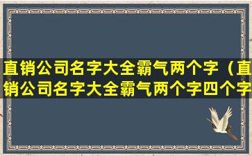 直销公司名字大全霸气两个字（直销公司名字大全霸气两个字四个字）