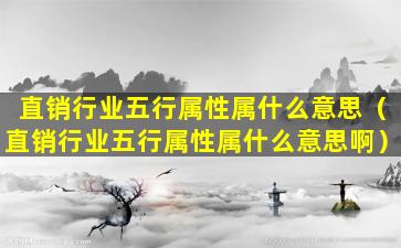 直销行业五行属性属什么意思（直销行业五行属性属什么意思啊）