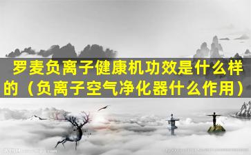 罗麦负离子健康机功效是什么样的（负离子空气净化器什么作用）