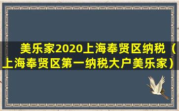 美乐家2020上海奉贤区纳税（上海奉贤区第一纳税大户美乐家）