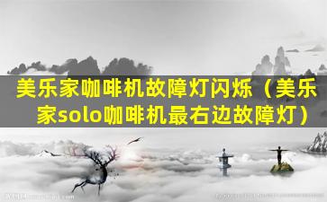 美乐家咖啡机故障灯闪烁（美乐家solo咖啡机最右边故障灯）