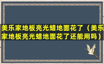 美乐家地板亮光蜡地面花了（美乐家地板亮光蜡地面花了还能用吗）