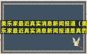 美乐家最近真实消息新闻报道（美乐家最近真实消息新闻报道是真的吗）